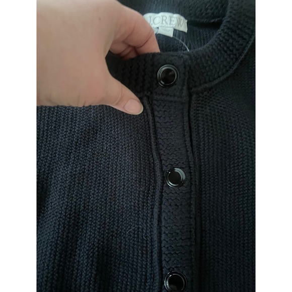 J. Crew NWT Women's Cropped Button Up Sweater Shell Black Knit Vest 2025- L - Picture 7 of 9